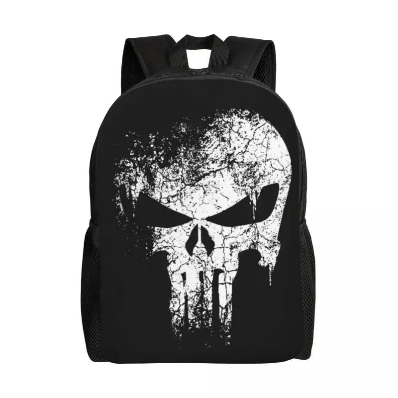 Personalized skeleton skull heavy metal backpack men women basic bookbag for school college bags