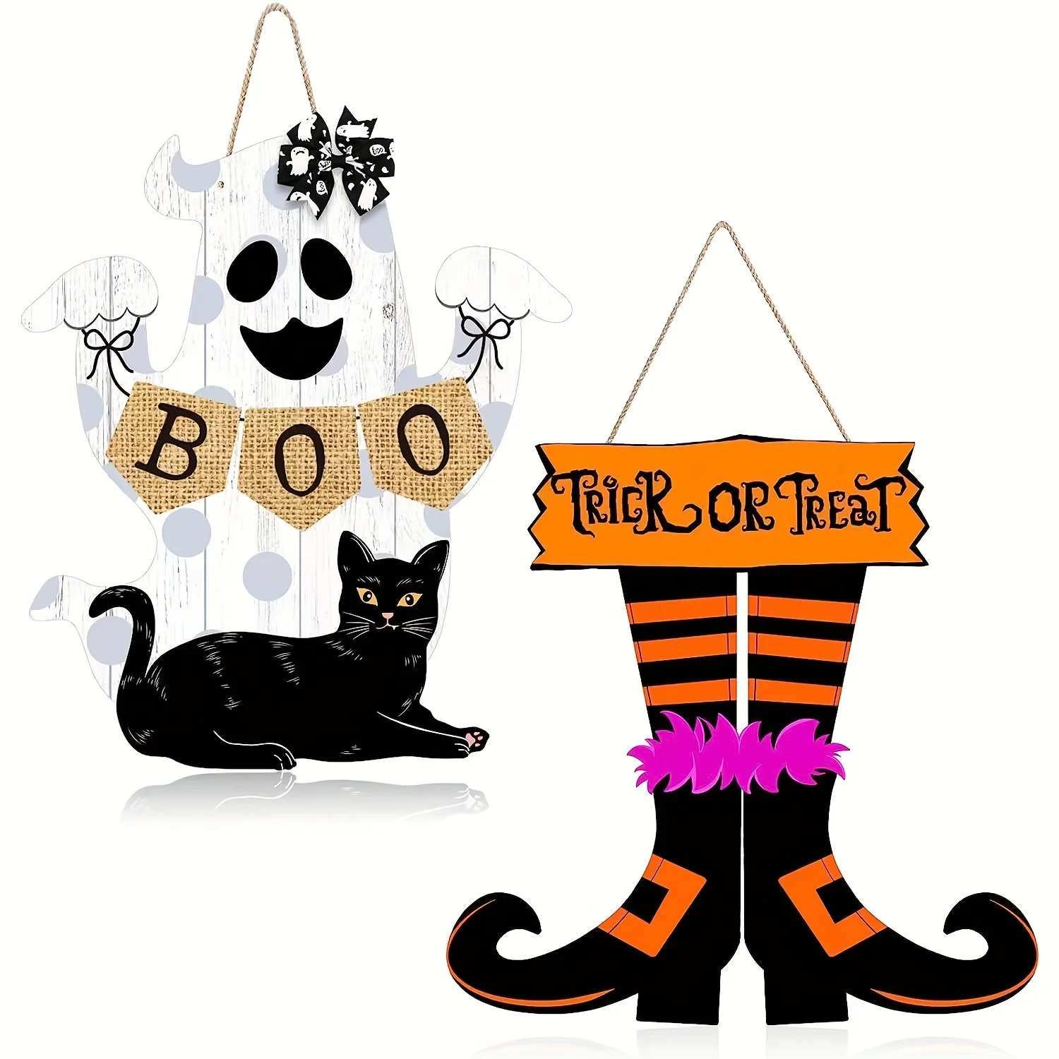Halloween Scene Decoration Festive Halloween 2D Wooden Door Hanger Party Direction Sign Spooky Spooky Castle Door Sign for Home