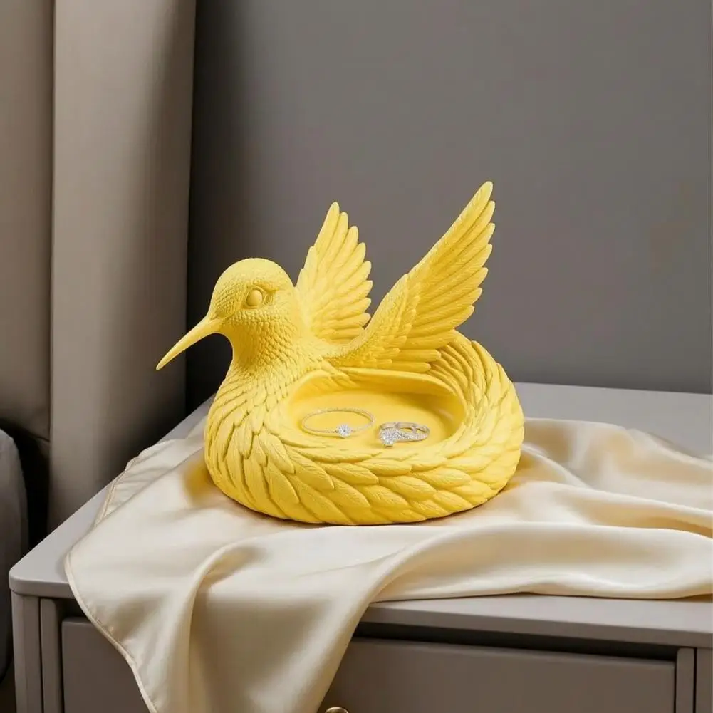 Jewelry Storage Tray 3d Printed Hummingbird Jewelry Tray Decorative Trinket Dish Rings Earrings Necklaces Organizer for Table