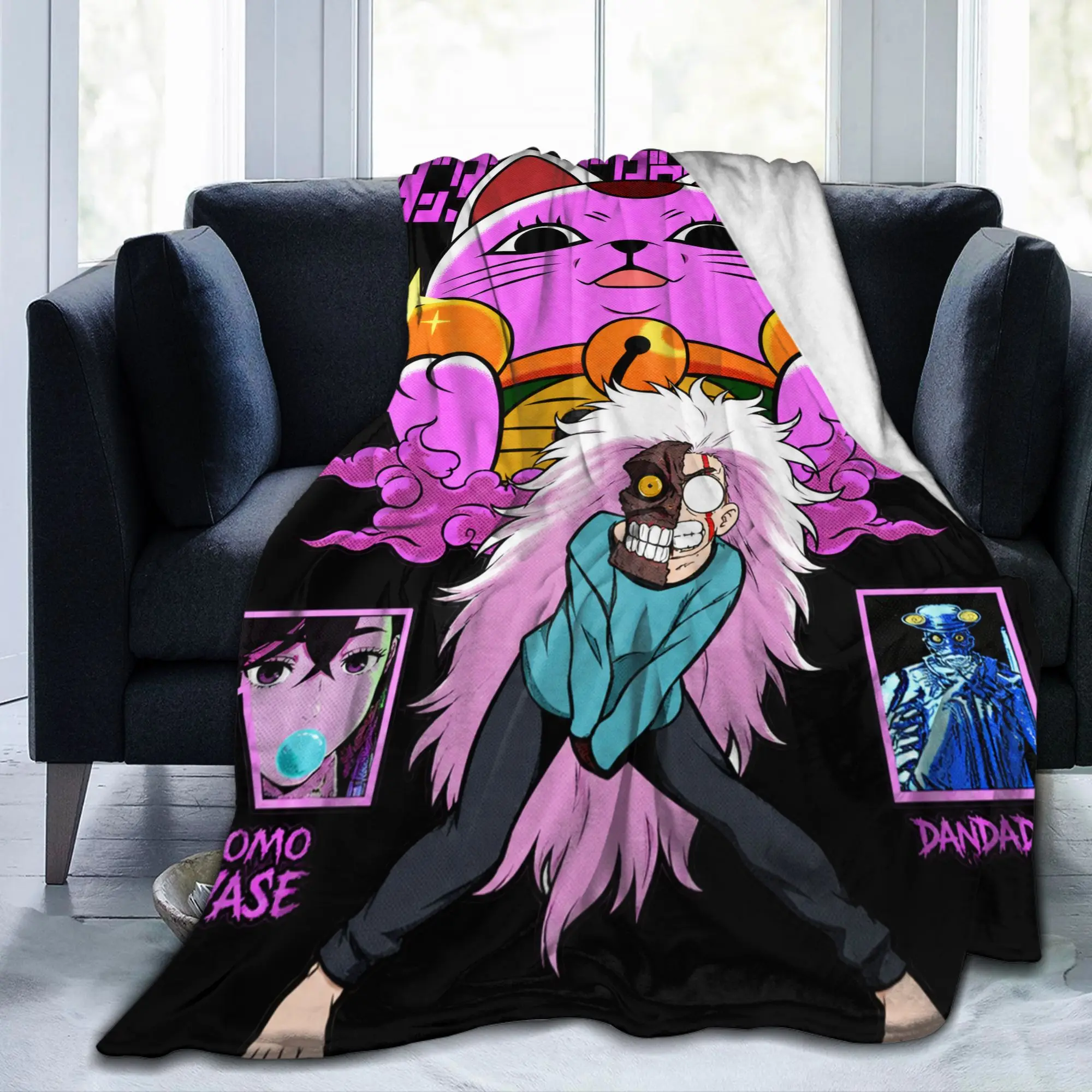 Dandadan Okarun Turbo Baba Graphic Blanket  Soft Graphic Plush Throw Blanket For Couch Chair Picnic Flannel Bedspread Bed Cover