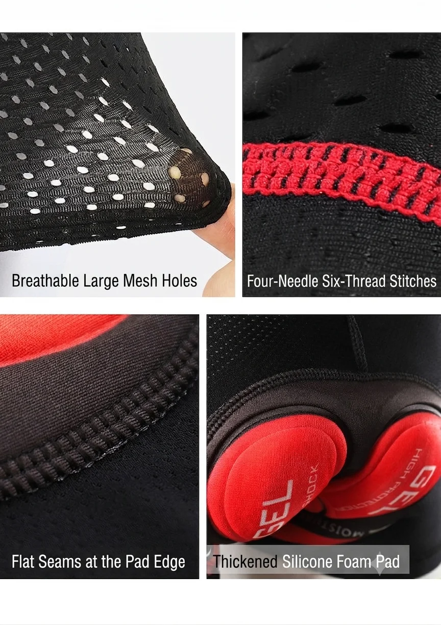 Direktverkauf ab Werk: Gepolsterte Fahrradshorts für Männer und Frauen, atmungsaktive 3D-Gel stoßfeste Fahrradunterhose, MTB-Straßenshorts auf Lager. – Detail 16