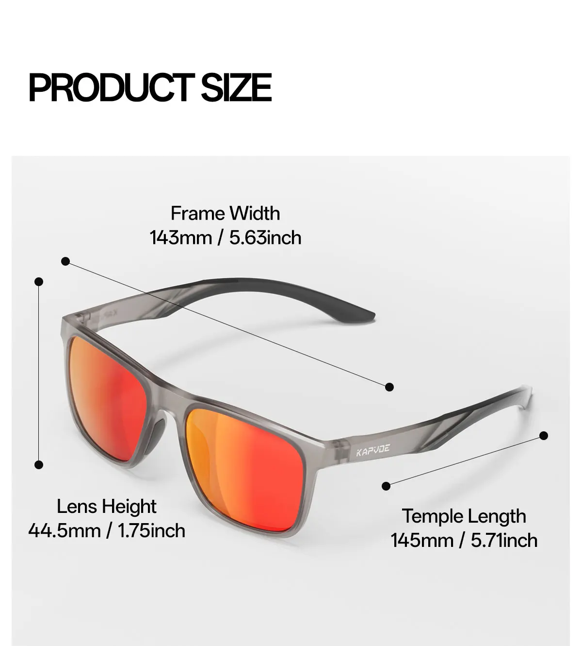 Kapvoe Neue Sport Polarisierte Sonnenbrille Männer Fahren Angeln Golf Im Freien Photochrome Gläser Laufen Frauen Wandern UV400 Brille – Detail 24