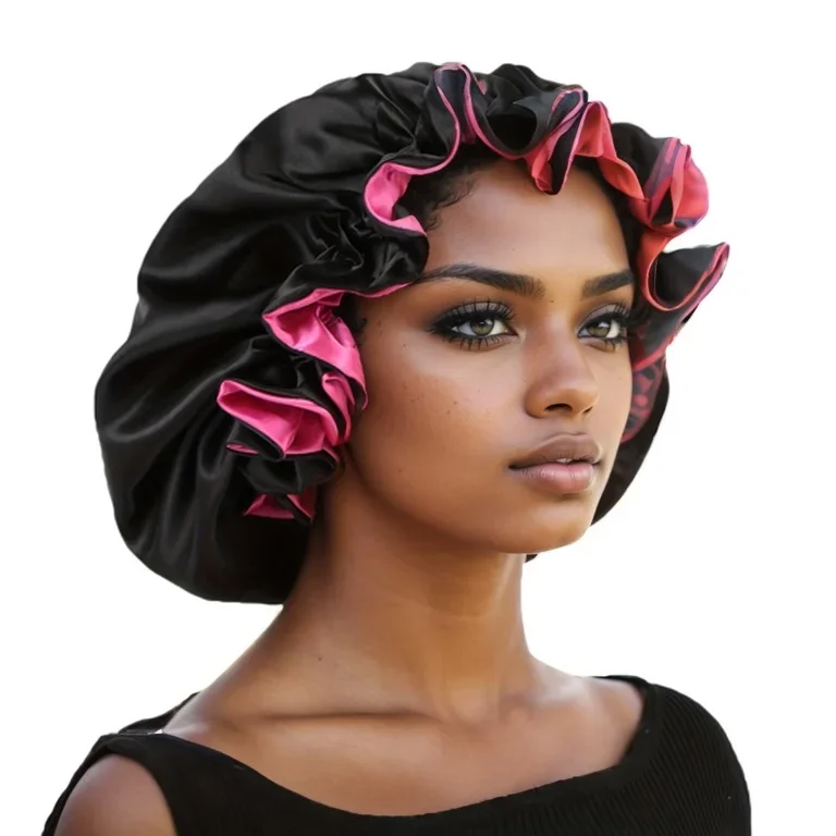 

1Pc Double-Layered Minimalist Hair Bonnet Satin Bonnet Sleep Caps Can Be Worn on Both Sides Versatile Cap for Men/Women