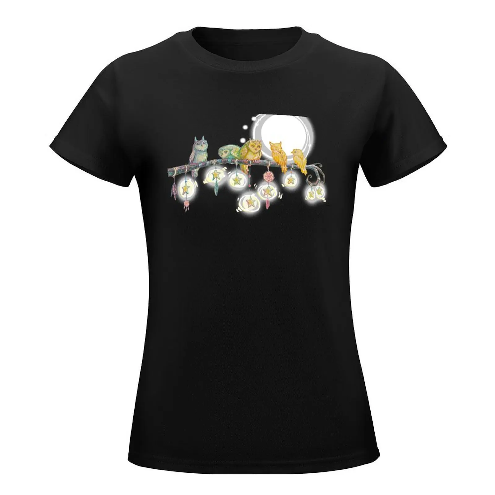 Camiseta estampa animal das corujas do arco-íris extravagantes feminino, top de verão feminino, vestido plus size, sexy, plus size