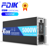 FDIK Pure Sine Wave Inverter 12V 5000W DC12V to AC220V LCD Display Converter Solar Power Inverter for Car Bus RV Camping