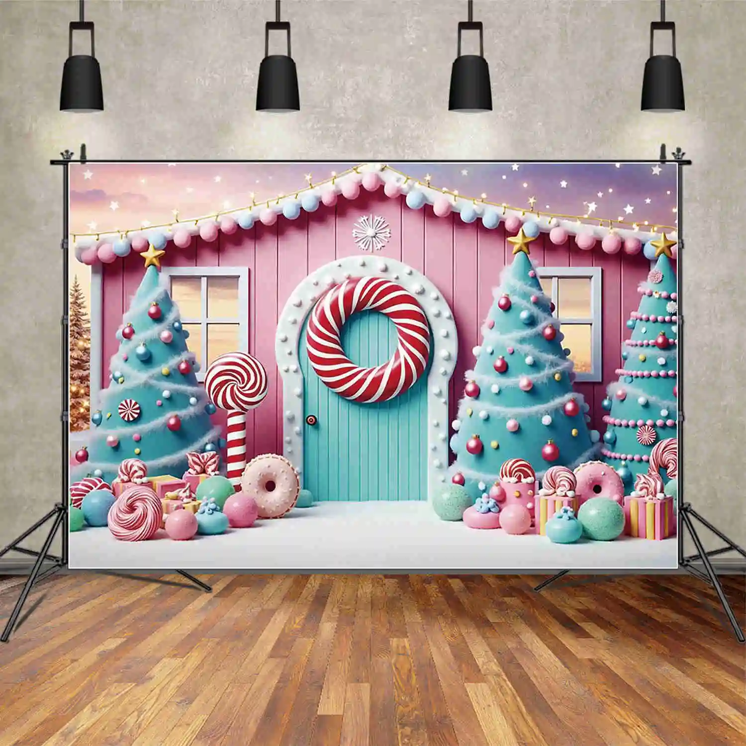 MOON.QG 2025 Christmas Background Photography New Year Xmas Tree Window Photozone Backdrop Children Studio Photocall Accessories