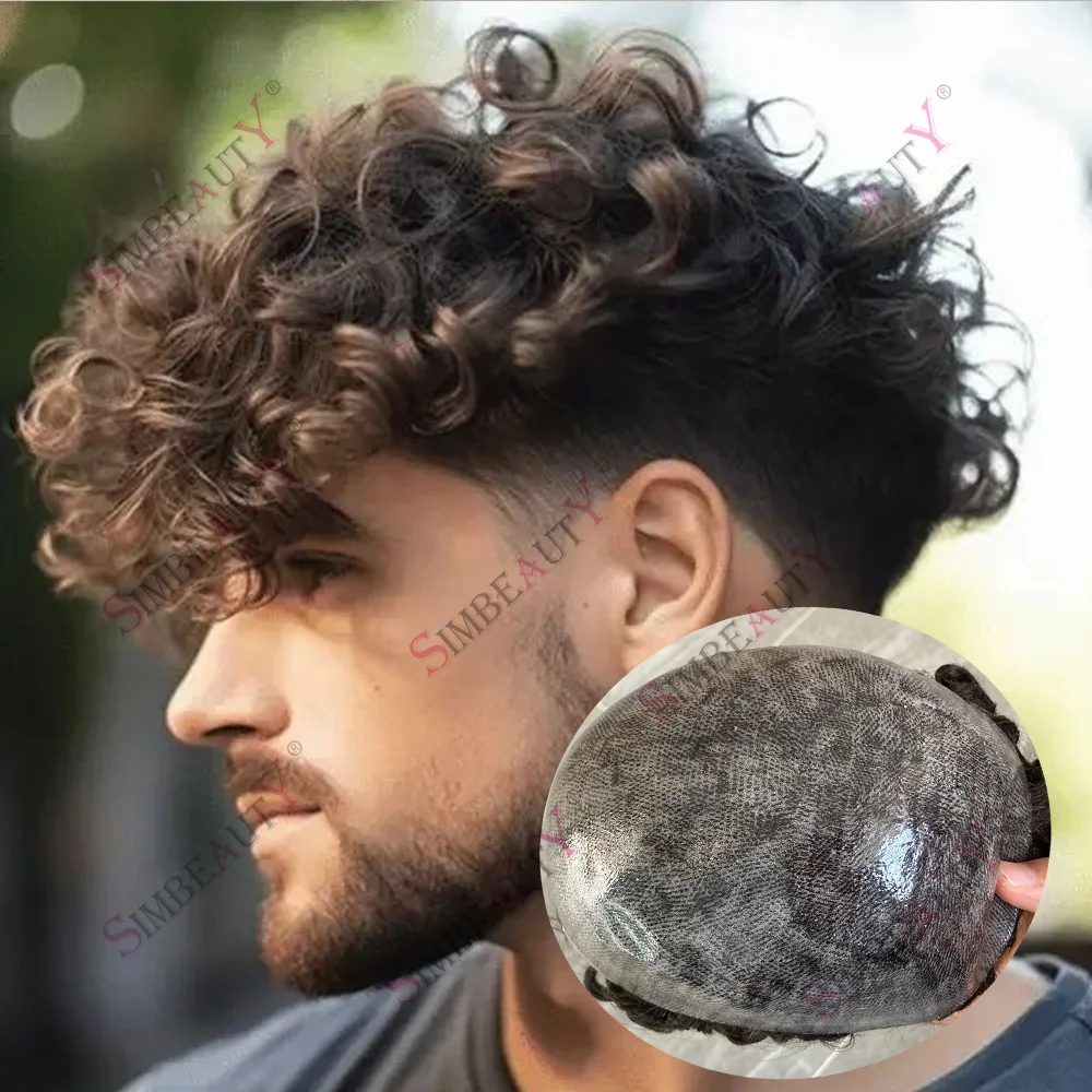 

# Мужской парик-накладка из натуральных волос 26 мм, 6 шт., с прочной основой из микропатчей, незаметная система замещения волос для мужчин при выпадении волос