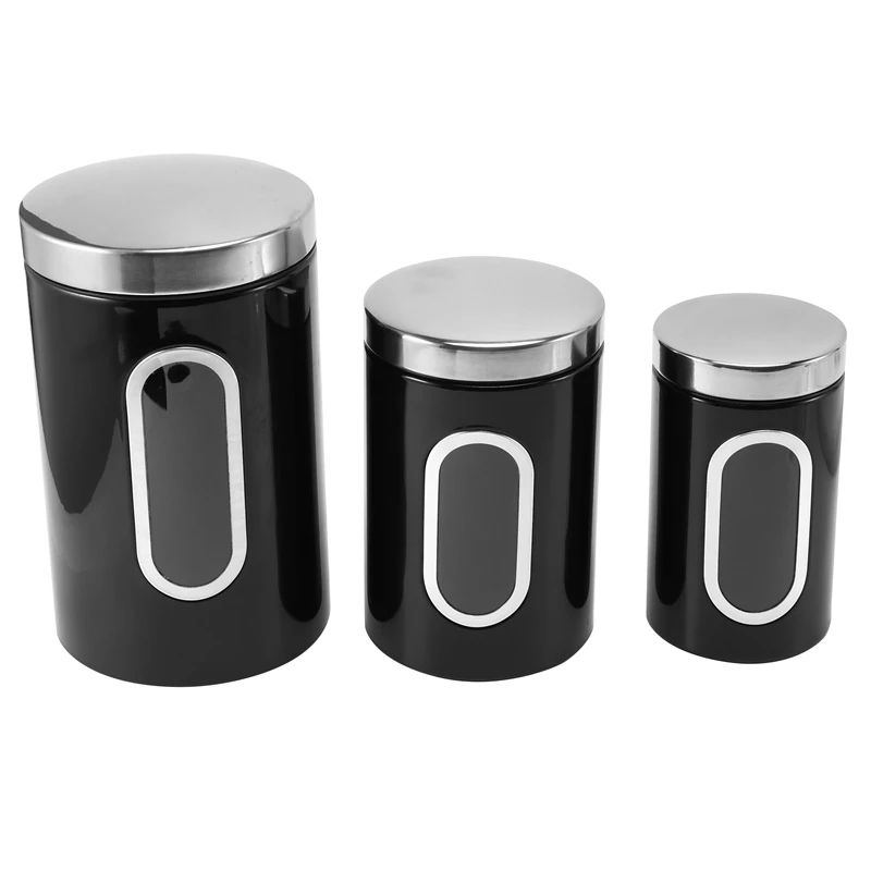 

Canister Sets For Kitchen Counter - Stainless Steel Sugar And Flour Canisters - Food Storage Containers Promotion