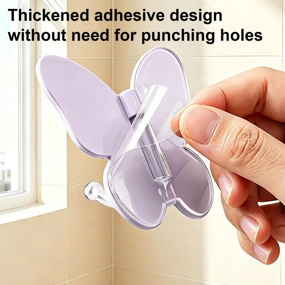 Jewelry Organizer Hook Rotating Wall Hooks Rotating Butterfly Adhesive Wall Hooks 3-prong No-drill Swivel Hangers for Towels
