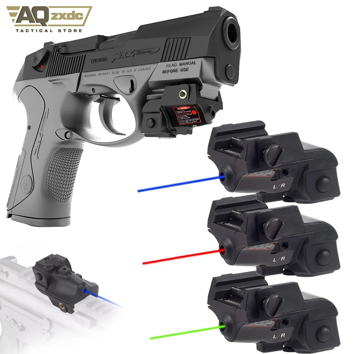 

Rechargeable Aluminum Alloy Tactical Laser Sight Subcompact 20mm Green Blue Red Laser Sight Scope for Outside Hunting