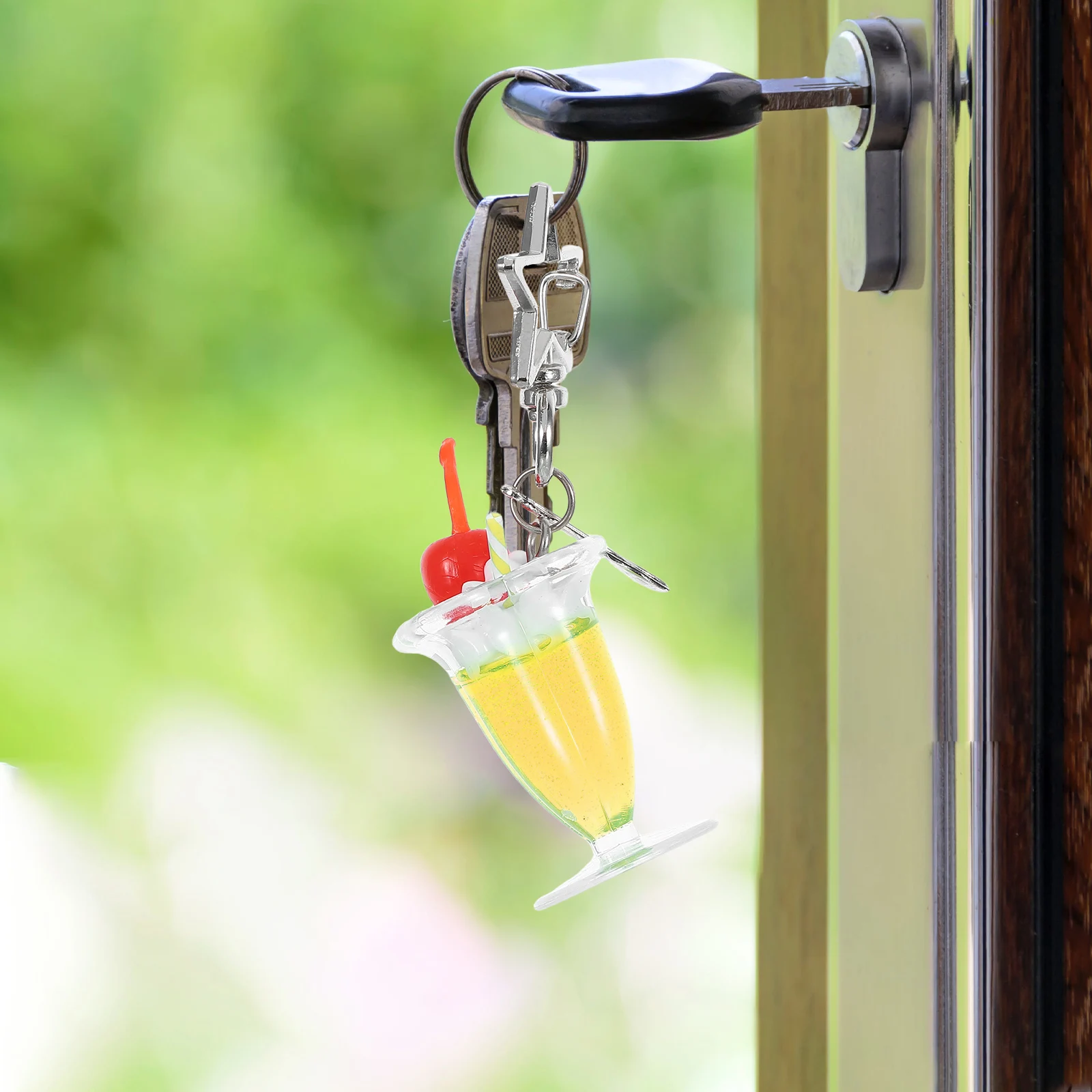 

6pcs Mini Ice Cream Cup Keychain Pendant Spoon Star Charm Cute Bag Accessories For Handbags Backpack Purse Pvc Zinc