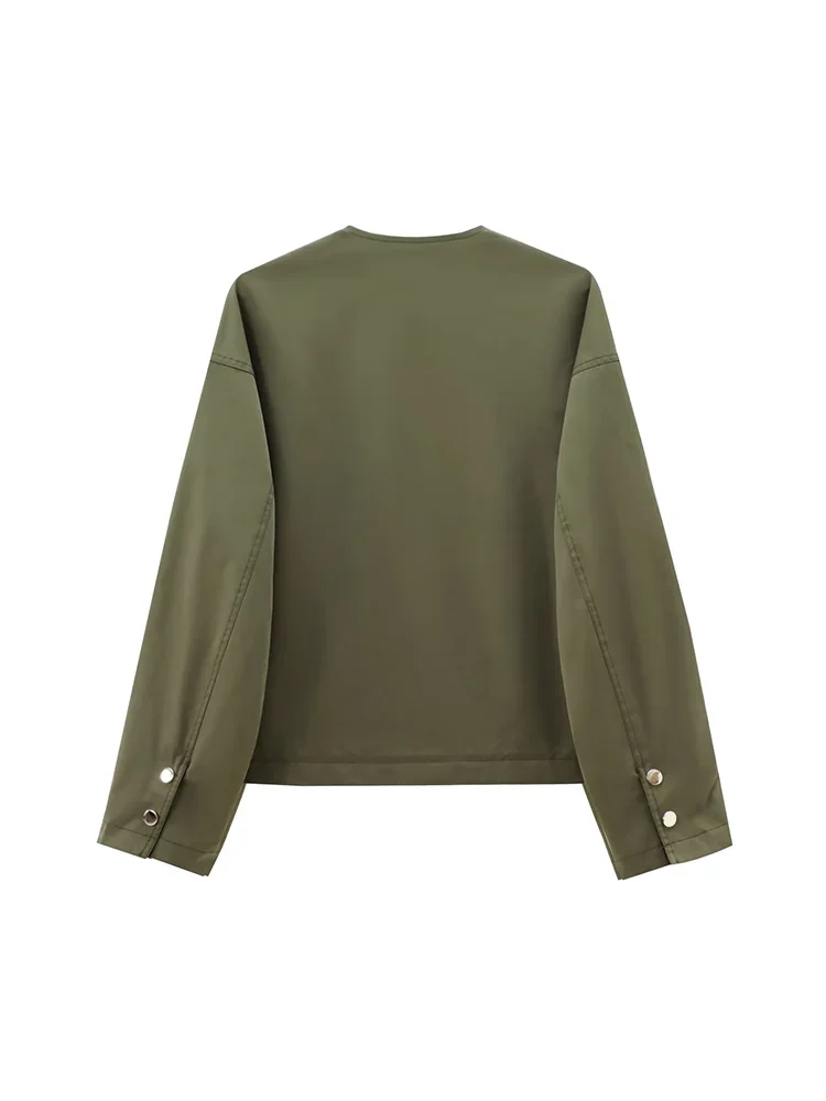 LIBIELIY 2024 New Women's Clothing European And American Style Fashion Simple Versatile Casual Contrast Cuffs Jacket