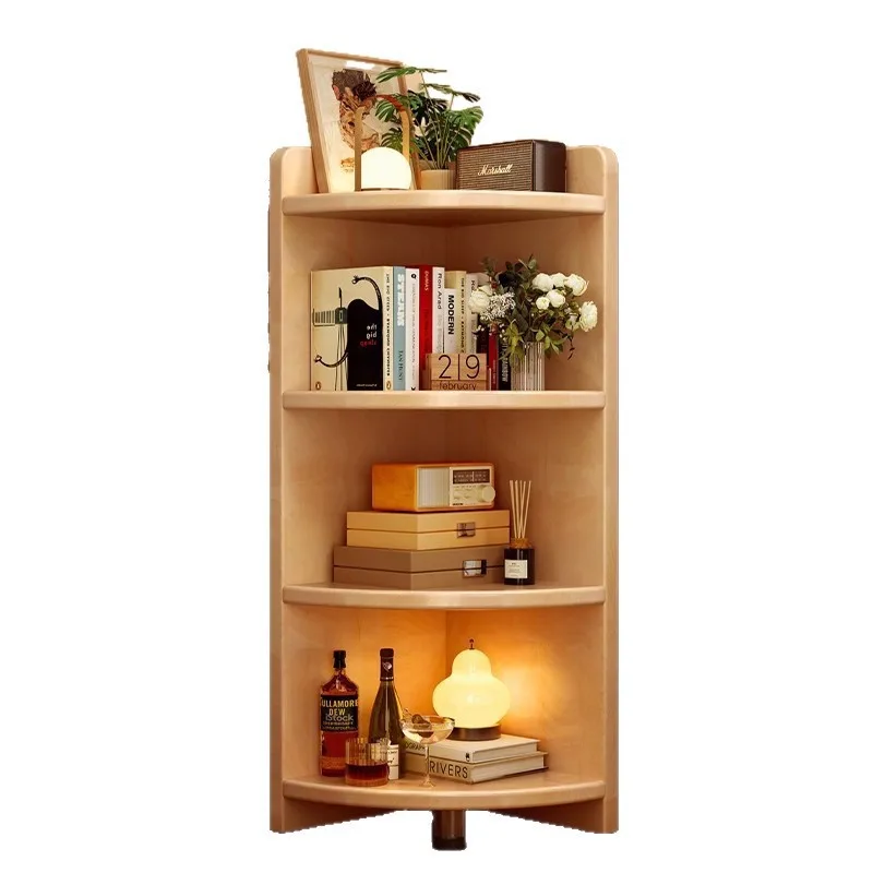 Solid wood children's bookshelf corner rack floor-to-ceiling low cabinet storage locker simple student does not take up