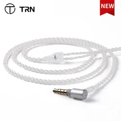 TRN A2 Silver Plated Cable HIFI Earphone MMCX/2Pin/QDC Connector Use For EMA BAX Kirin MT1 CS2 TA1 MAX VX PRO V90 CCA C12 CA16