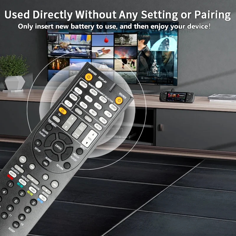 RC-837M For Onkyo Remote Control, Compatible With Onkyo AV Receiver TX-NR616 TX-NR616B TX-NR616S TX-NR414 HT-S6500 HT-R494 HT-S5