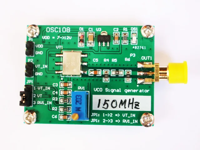 Oscilador controlado por voltaje VCO para microondas RF, 150MHz