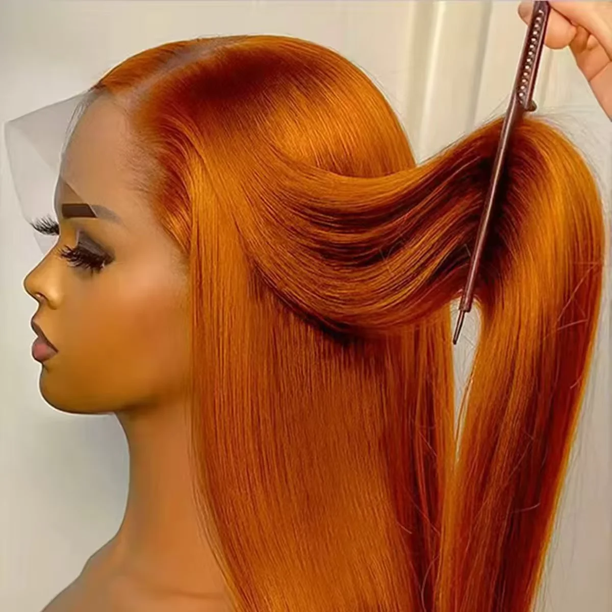 

30 32 Inch Ginger Orange Straight Human Hair Wig 13x4 HD Lace Front Wigs 200 Density Colored Lace Frontal Pre Plucked Wig For Women Deals