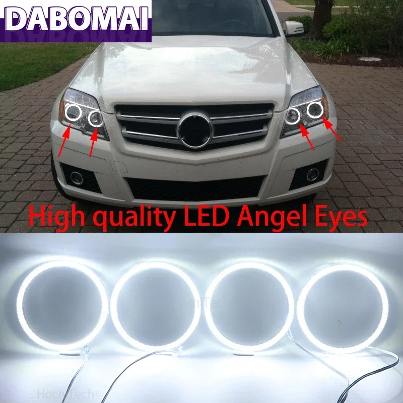 

ДХО для MERCEDES BENZ GLK CLASS X204 2010 2011 2012 Супер яркий белый цвет 3528 SMD Led Angel Eyes Комплект дневных ходовых огней