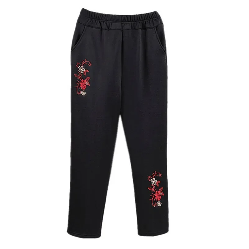

Women Pants Warm Female Winter Pants Middle-aged Grandmother Women Trousers Casual Loose Elastic Waist Autumn