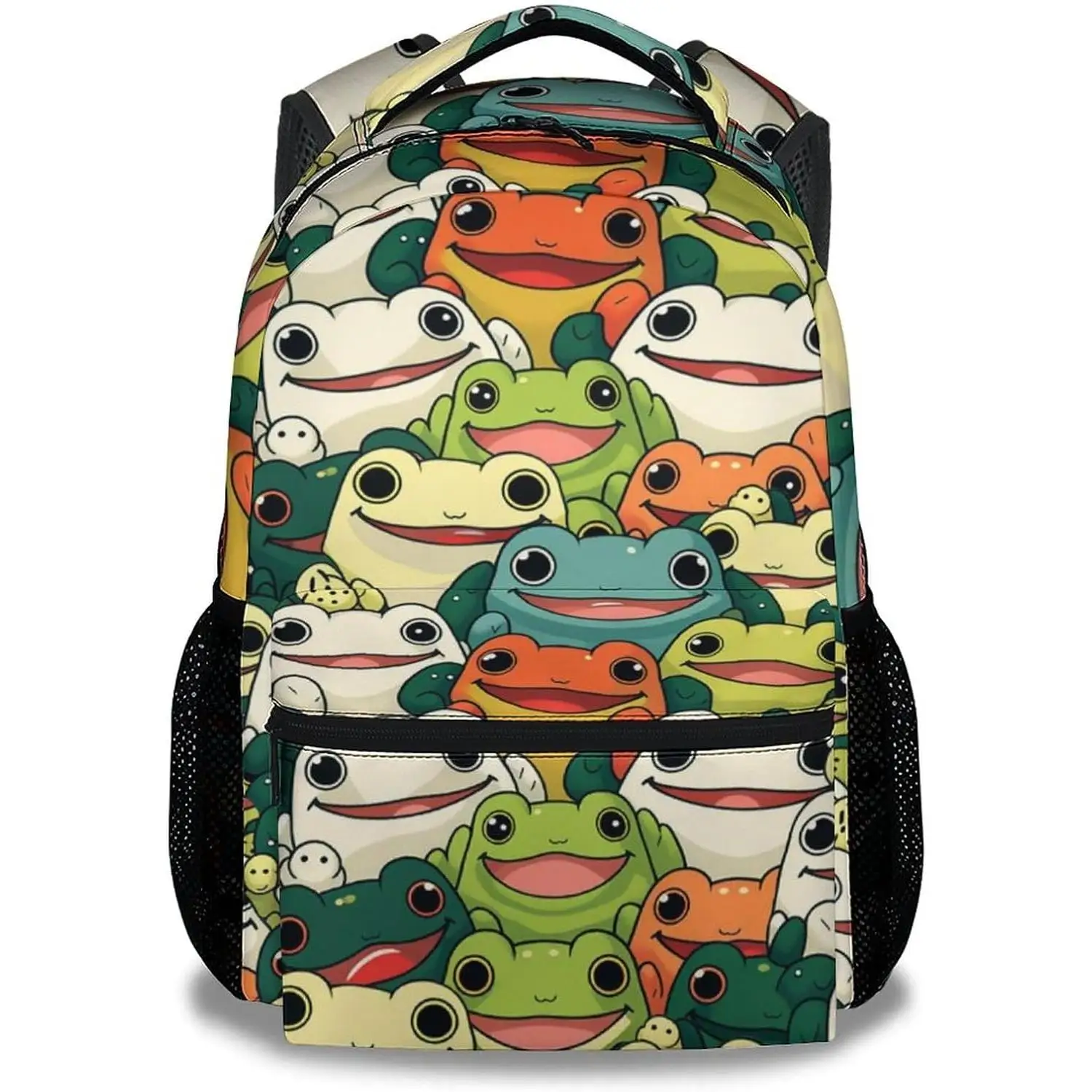 

Frog School Backpack for Girls Boys, 16 Inch Colorful Backpacks for Kids Age 10-12, Novelty Lightweight Bookbag