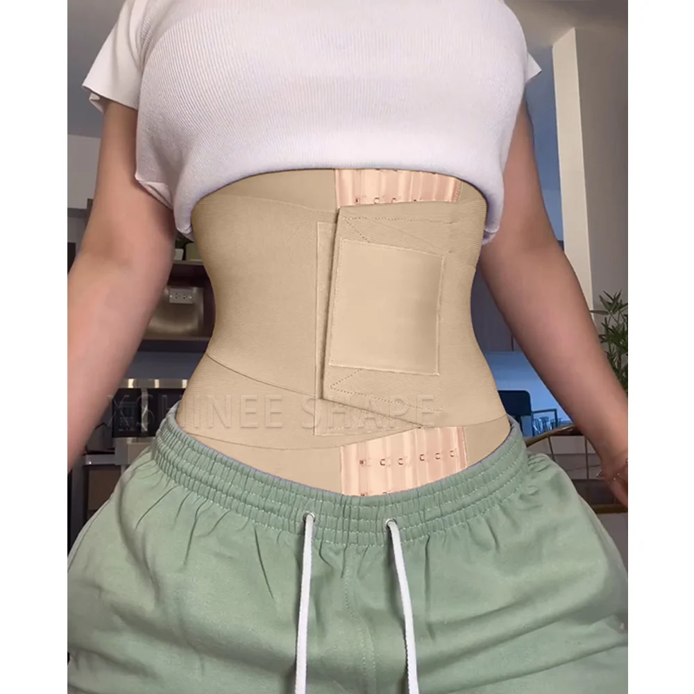 Faja Colombians Double Compression Waist Trainer Belt Shaper Tummy Control Corset Flat Belly with Adjustable Hooks Shapewear