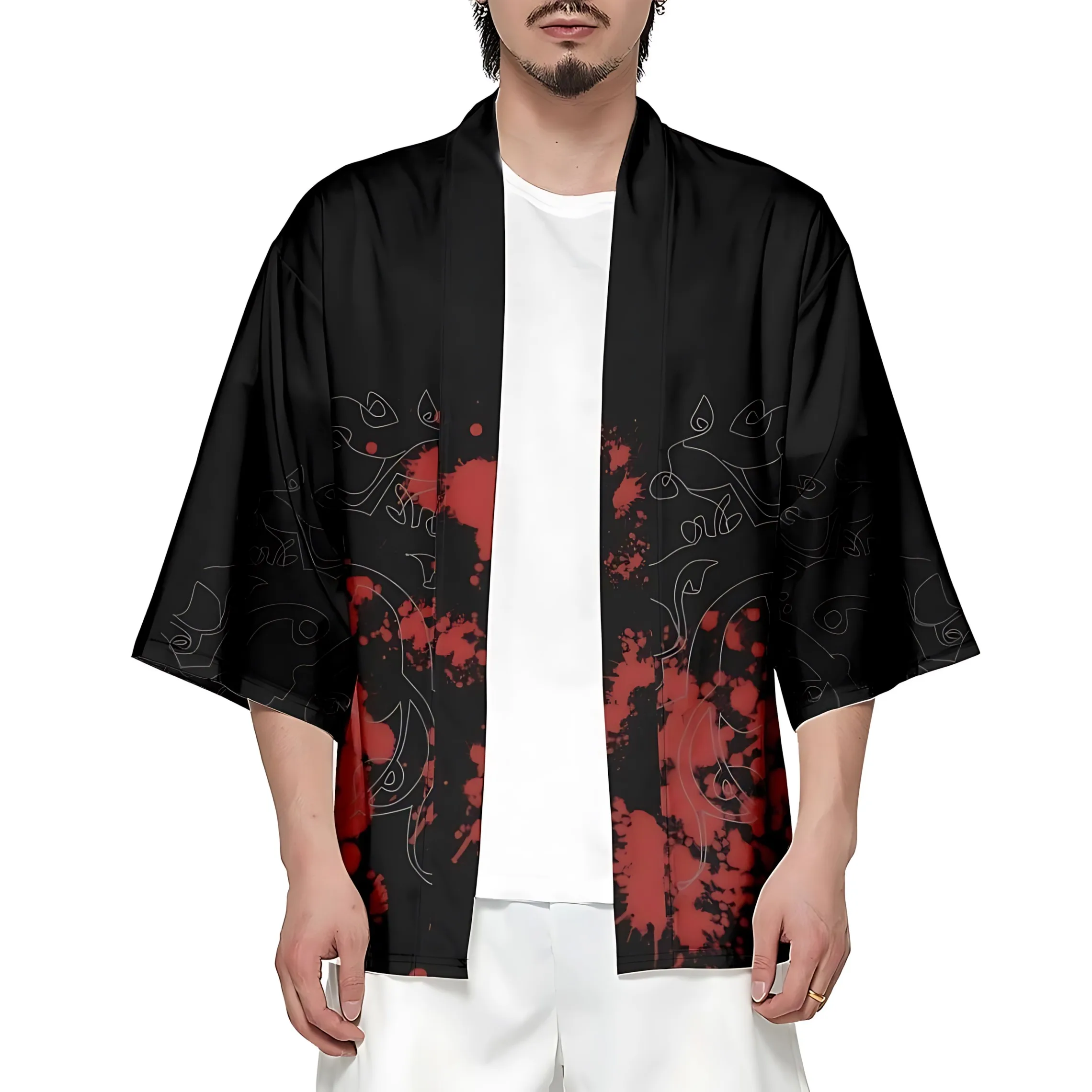 

2026 Summer Men's Kimono 3D Printed Pattern Breathable Lightweight Casual Fashion Outdoor Men's Clothing