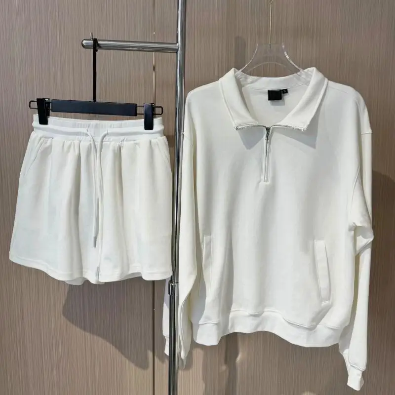 2026 Ladies Fall Winter Golf Wear 2 Piece Set Long Sleeve Sweat Top + Shorts Women Sports Golf Suit