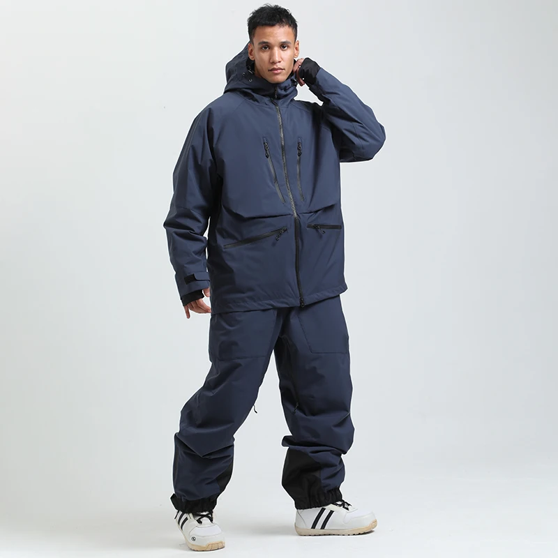 Giacca invernale calda con cappuccio Pantaloni Tute da neve da donna Sport all'aria aperta Mountain Man Set da sci Costumi da snowboard maschili impermeabili Abbigliamento