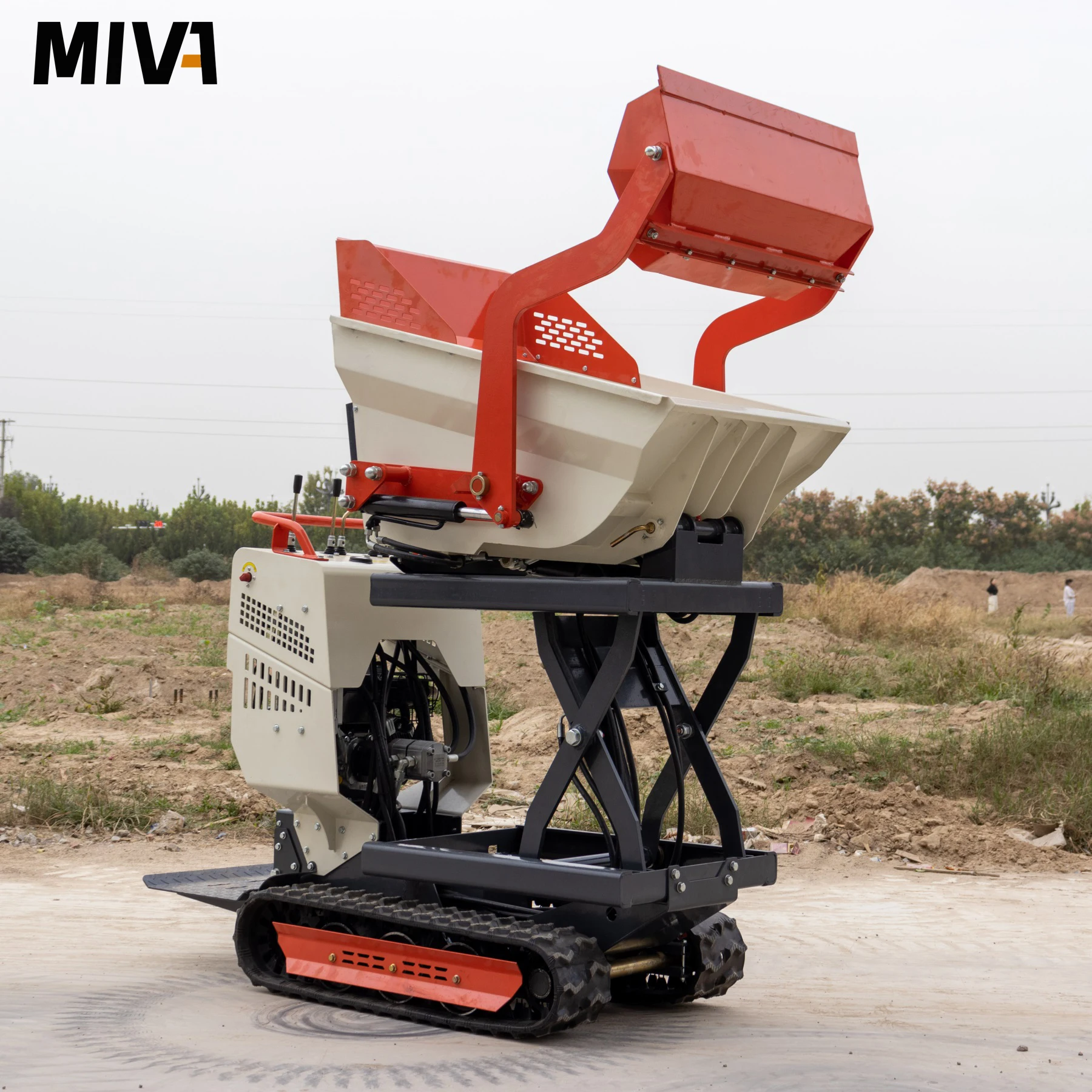 Customized Full Hydraulic 800Kg Dumper Gasoline Engine Powered Garden Barrow Mini Track Hydraulic Crawler Dumper For Sale