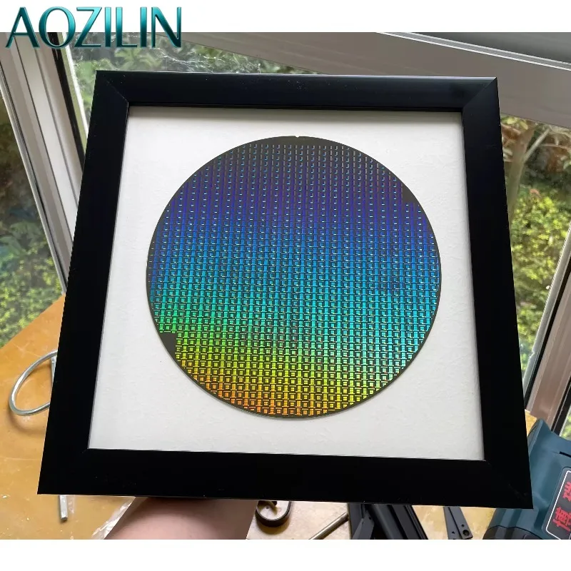 AOZILIN Non-functional Silicon Wafer Semiconductor Silicon Slice Lithography Wafer For Science Display Framed Decoration