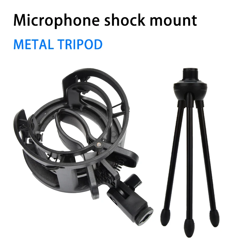 Microphone Shock-Absorbing Bracket With Metal Tripod,Adjustable 3/8 