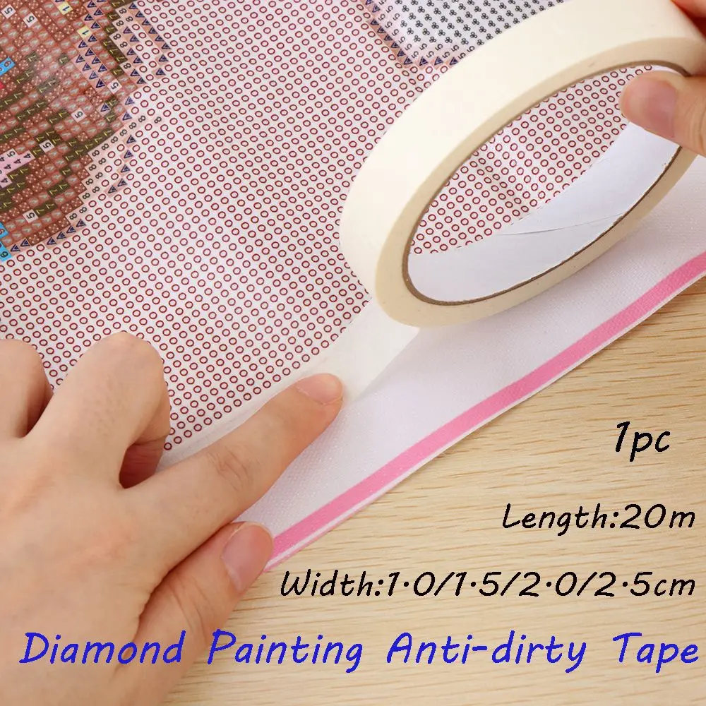 20 m praktisches DIY-Handwerk, Kreuzstich, schmutzabweisendes Klebeband, Abdeckband, selbstklebende Diamant-Malwerkzeuge