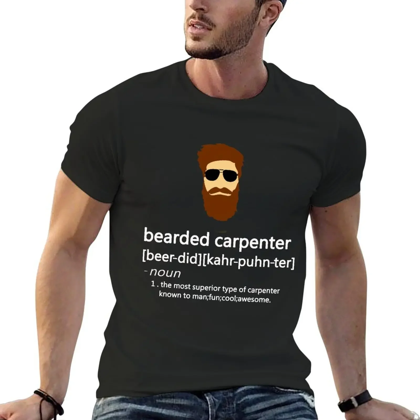 

Bearded Carpenter T-Shirt quick drying oversized tees mens t shirts pack