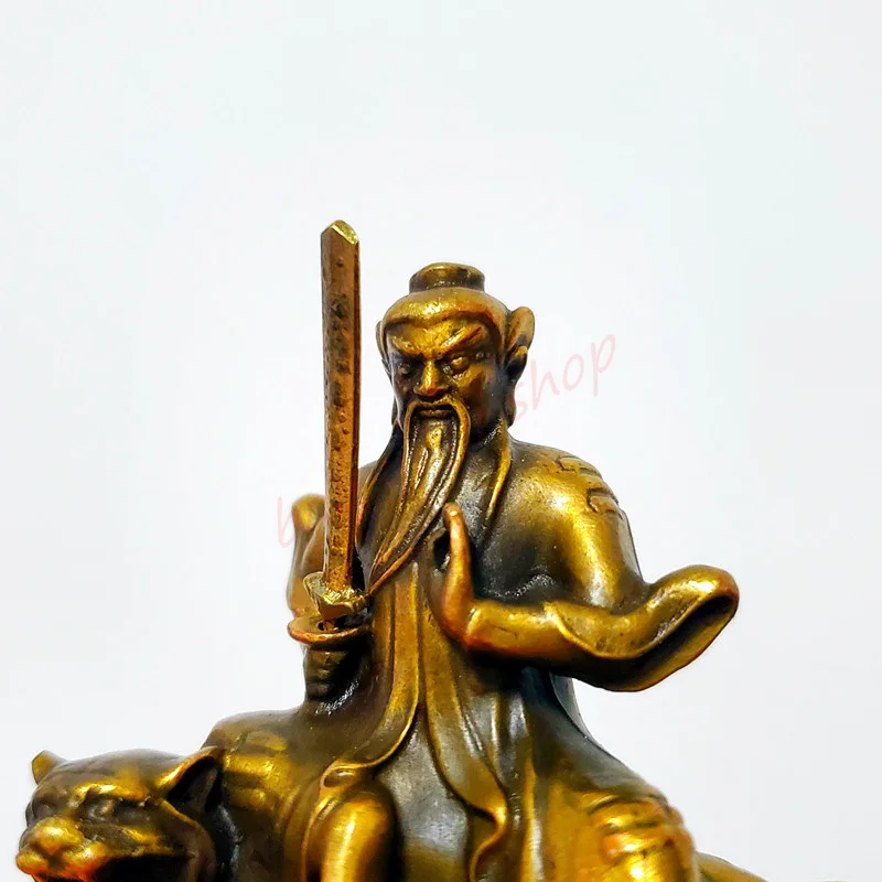 Bronze statue of Heavenly Master Zhang,  Heavenly Master riding tiger statue,  Exquisite Buddhist and Taoist articles