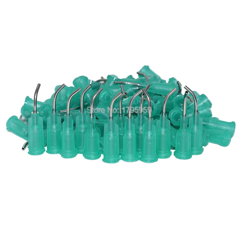 

100/1000pcs Dispensing Tips Adhesives 18G Needles Glue Dispensing Needle Liquid Glue Dispenser 45 Degree Bent Tapered Blunt Tips