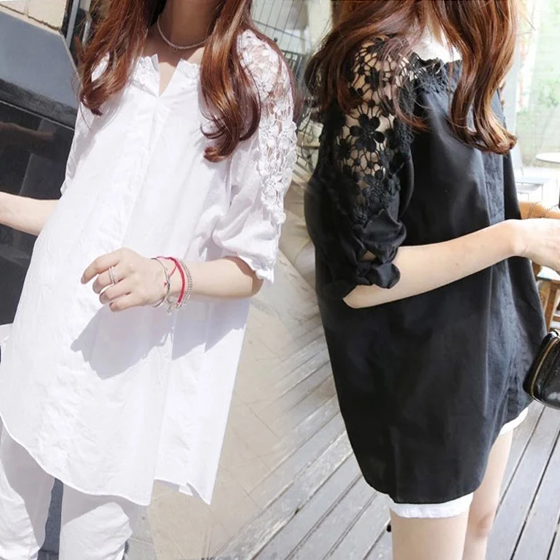 

2026 Korean Style plus Size Women's T-Shirt V-Neck Short Sleeve Lace Hollow out Loose Fit White Shirt Female Fashion Commute ...