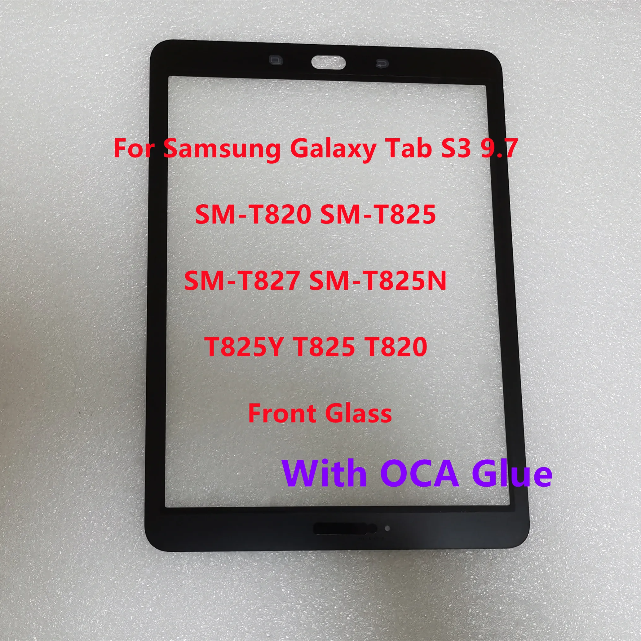 For Samsung Galaxy Tab S3 9.7 SM-T820 SM-T825 SM-T827 SM-T825N T825Y T825 T827 T820 Touch Screen Front Glass +Laminated OCA Test