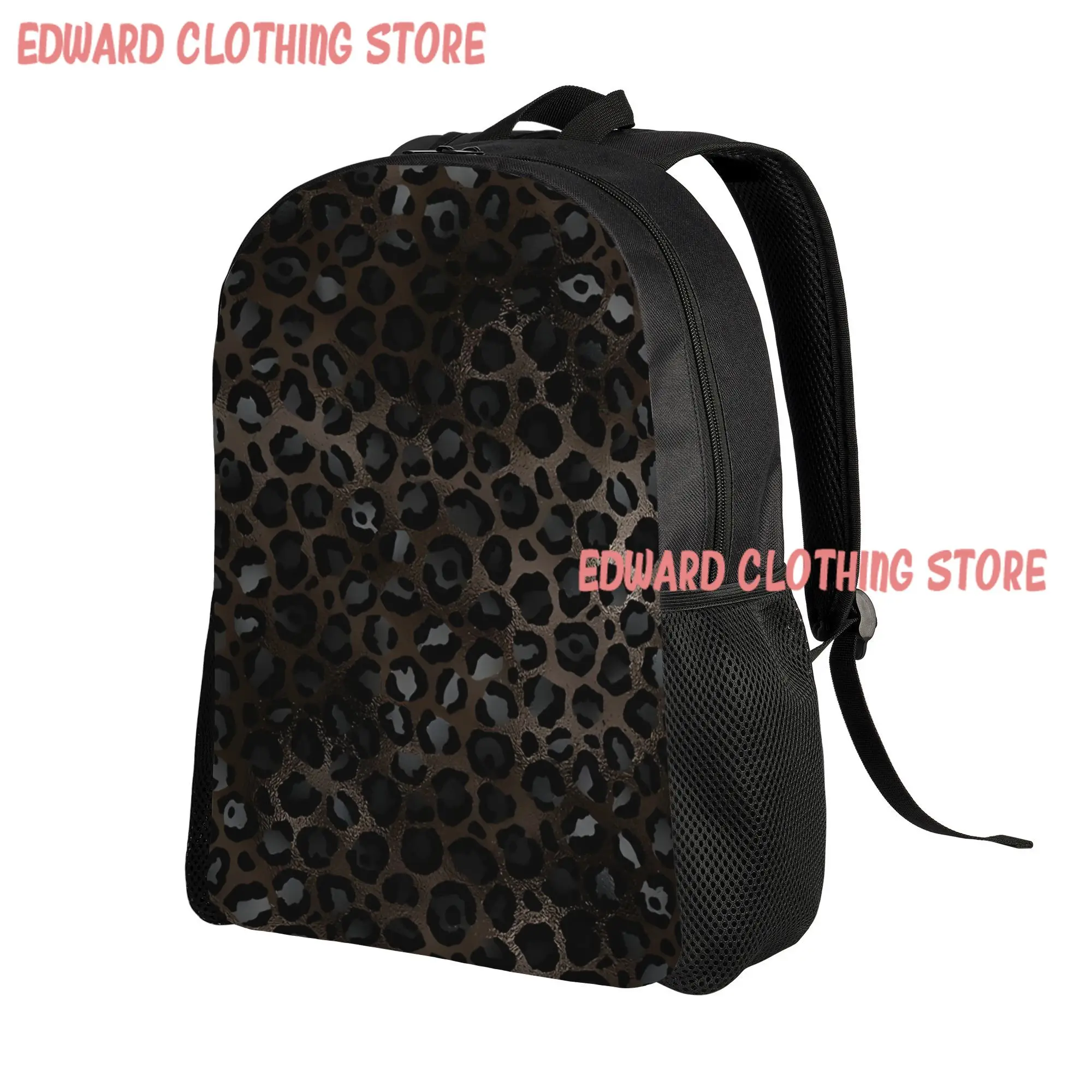 Back to school season New Beautiful Black Leopard  Pattern Schoolbag Leopard Print For Men Women Daypack Backpack