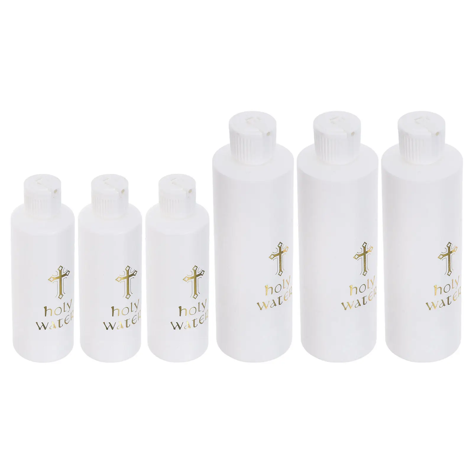 6Pcs Plastic Holy Water Bottle Refillable For Easter Party Favors Catholic Cross Sacrament Supplies Baptism First