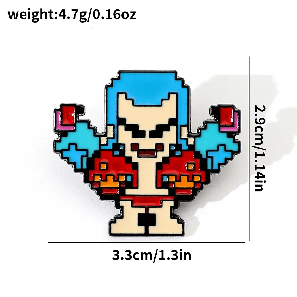 5 Pcs Creativity Pixel Style Brooch Anime Luffy Chopper Franky Enamel Pin Metal Badge Jewelry Clothing Backpack Accessories Gift view 4