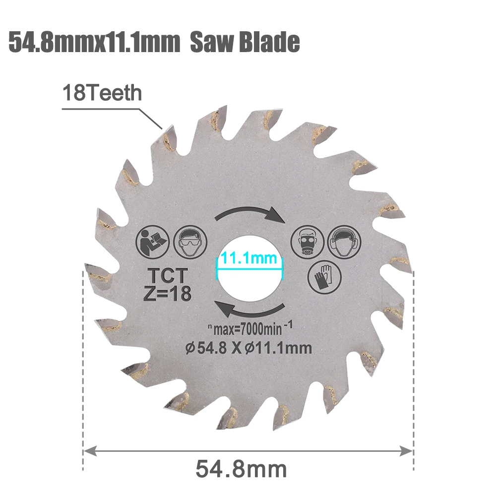 HAMPTON 1 Stück 54,8mm TCT Kreissägeblatt Holzschneideblatt Hartmetallbestückte Schneidscheibe Holzbearbeitungswerkzeuge – Detail 4