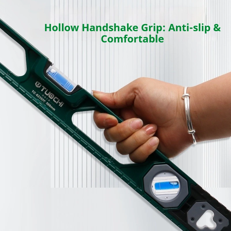 مسطرة المستوى المنزلي مستوى التوازن المغناطيسي ثلاثة فقاعات أفقية عمودية 45 °   أدوات قياس عالية الدقة