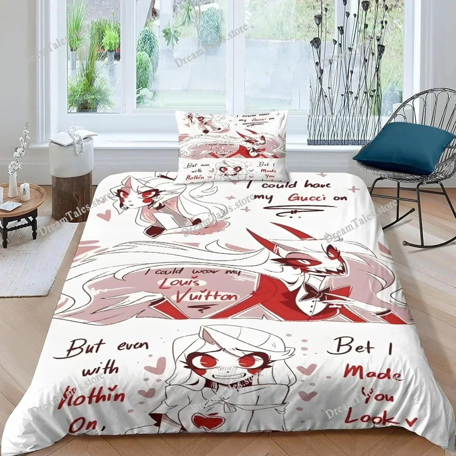 Game Hazbin Hotel Duvet Cover Pillowcase Bedding Set Adult Boy Girl Bedroom Decoration Charlie Single Double Large Size029963