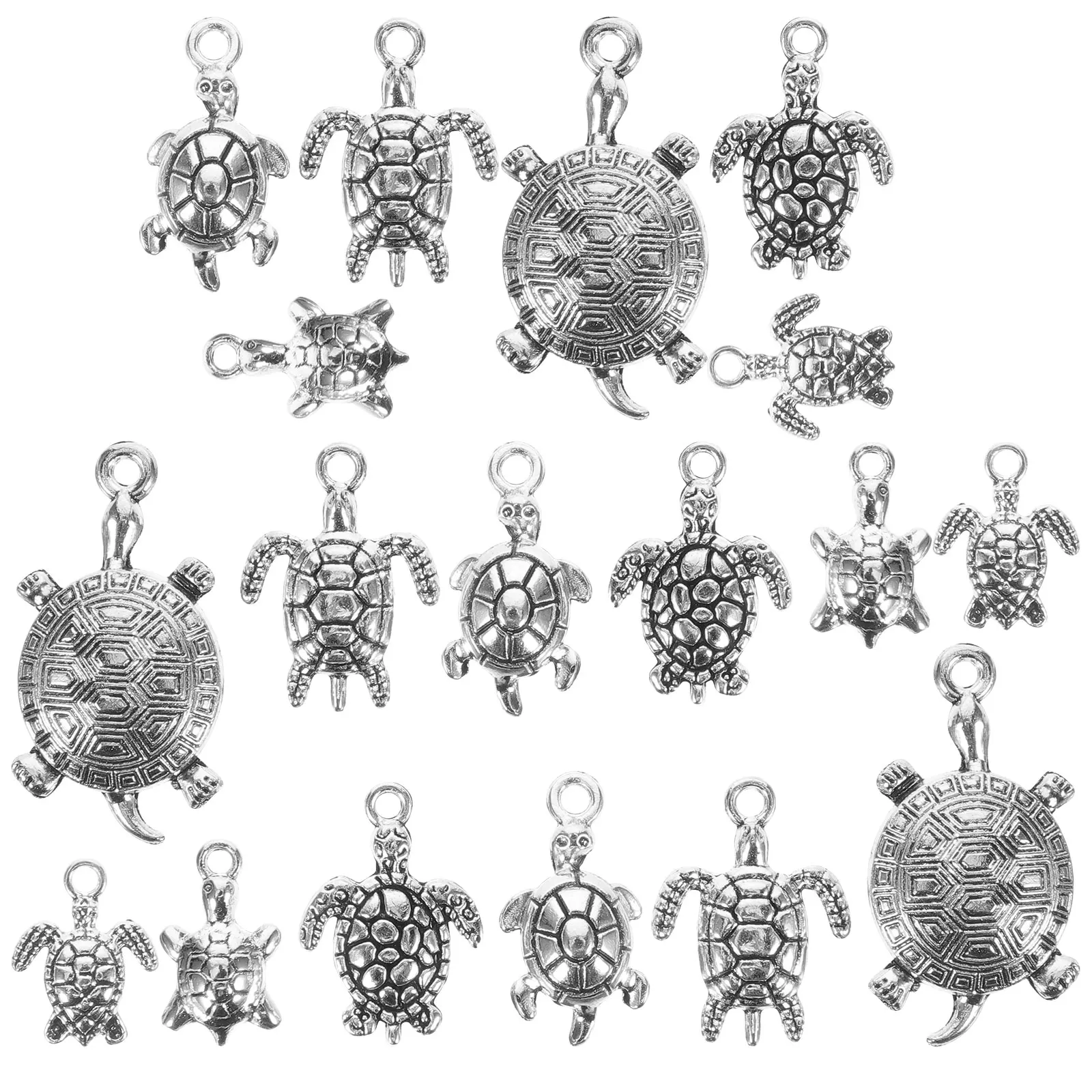

18pcs Charms Alloy Turtle Hanging Pendants Jewelry Making DIY Turtle Charms Accessories Customizable Necklace Decorations