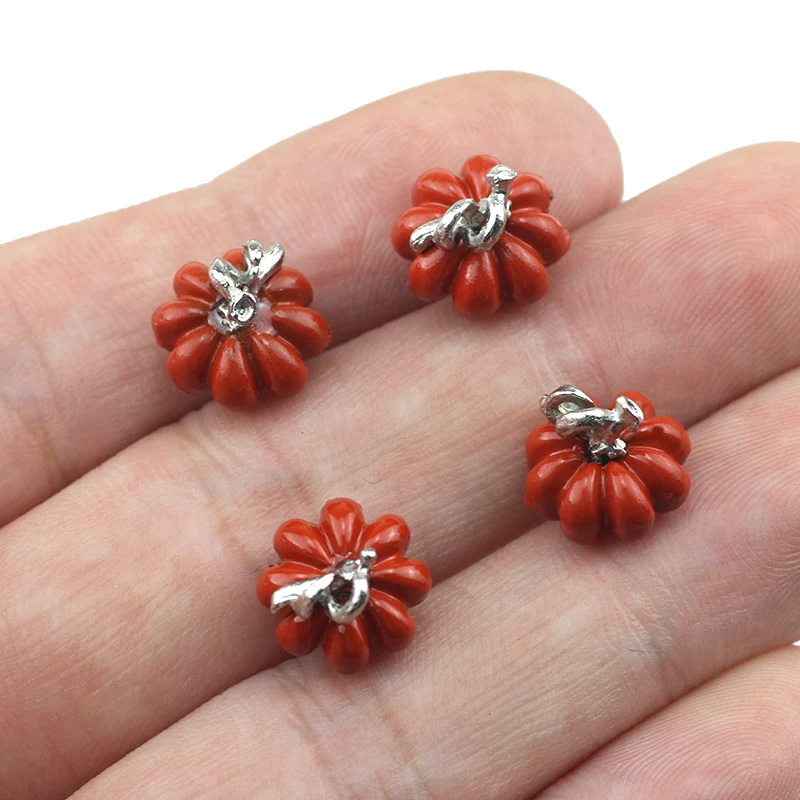 10*11*11mm 4Pcs Cute Halloween\'s Pumpkin Key Handmade Charms Pendant DIY For Bracelet Necklace 1744