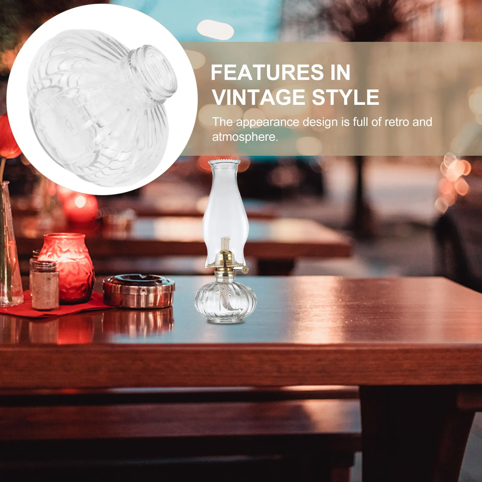 

Glass Lamp Font Pumpkin Shape Vintage Lamp Part Chimney for Lamps Stable Use Chimney for Oil Lamps