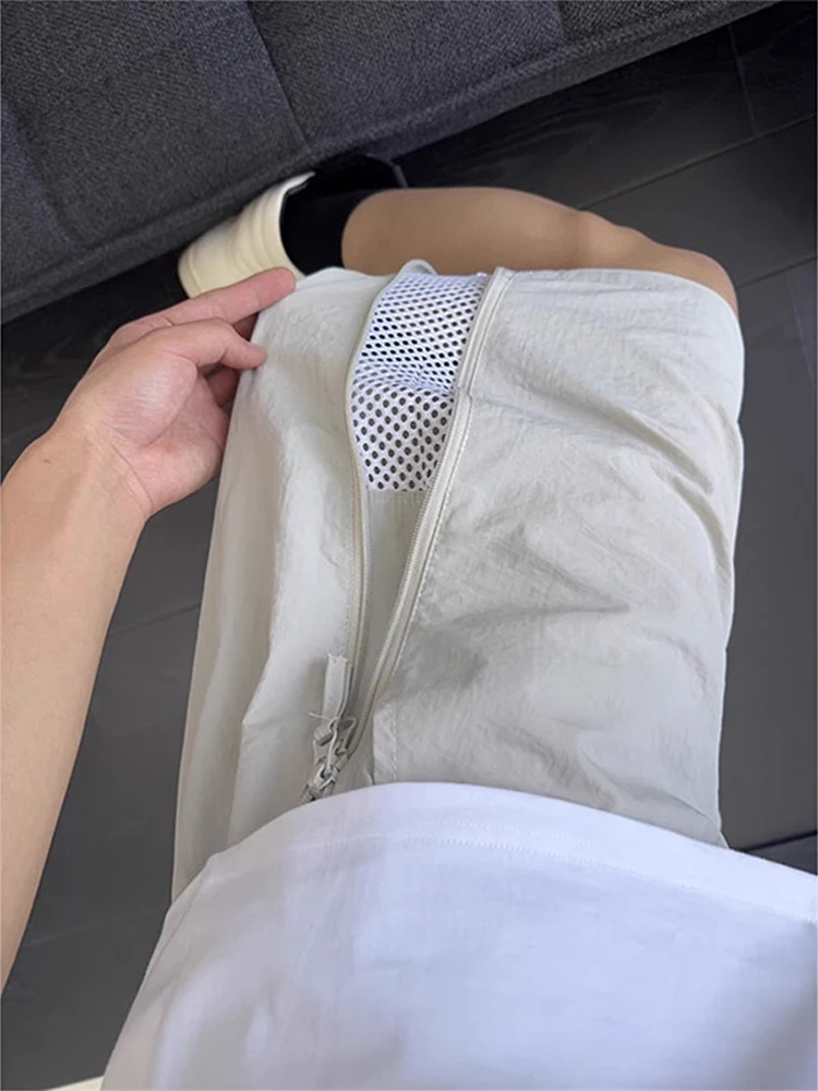 

Retro American Design Qui Dry Ice Silk Breathable Beach orts Men's Casual Pants Loose Fit Straight Leg Non Iron mid Waist