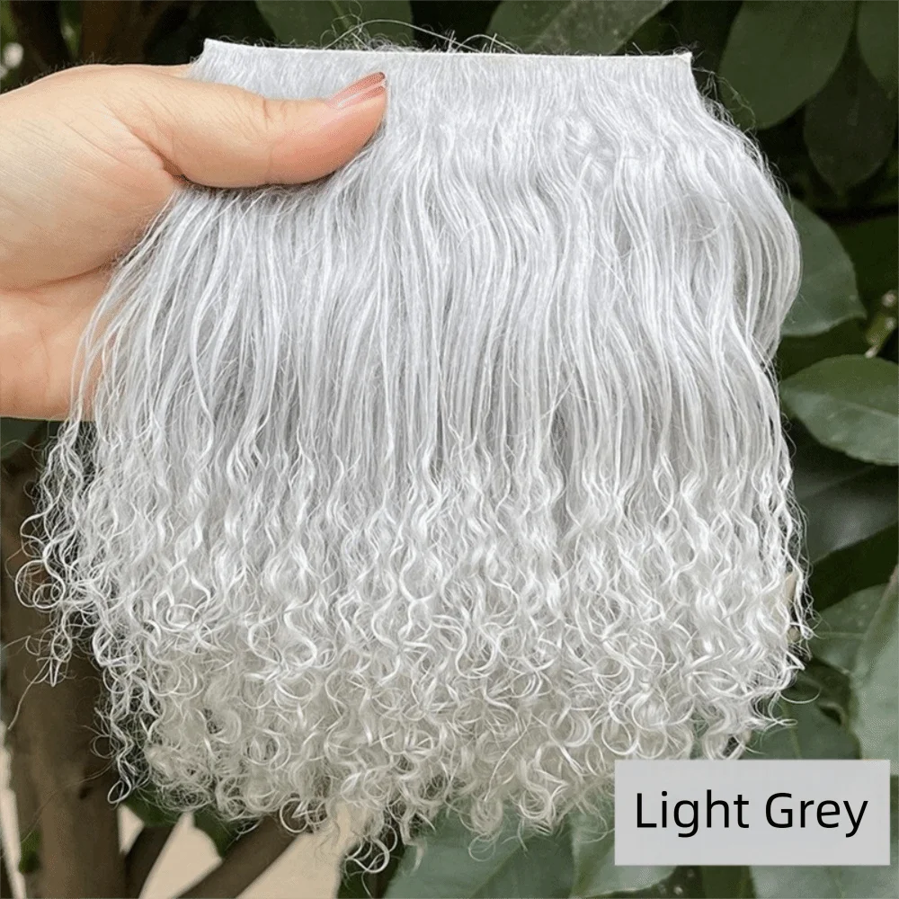 Mongolia Fur Sheepskin Wool Extensions Curly Texture Durable Lamb Fur Pelt DIY Wig Doll Wig Hair Row BJD Dolls Wigs Hair Wefts