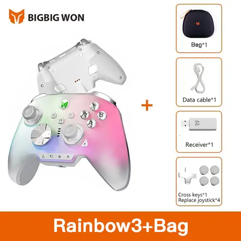 BIGBIG WON Rainbow3 무선 게임 컨트롤러 NearLink 2.4G 홀 조이스틱 마이크로 모션 버튼 RGB 게임패드 PC/스위치/스위치2용