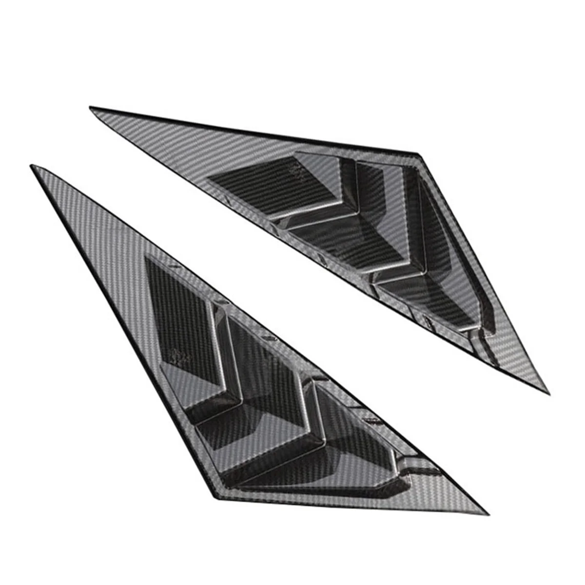 For 2021 2022 Car Rear Louver Window Side Shutter Cover Trim Sticker Vent Scoop ABS Carbon Fiber Pattern